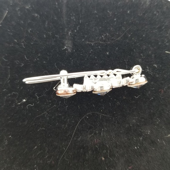 Set/3 Hair Baretts & Bracelet Blue Clear Stone - Picture 5 of 6